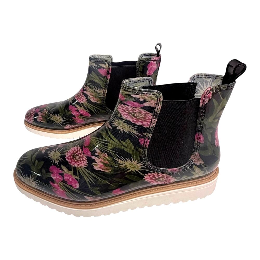 Storm Chelsea Rain Boots Womens 10 Floral Print Dawn Bootie by Cougar Kensington